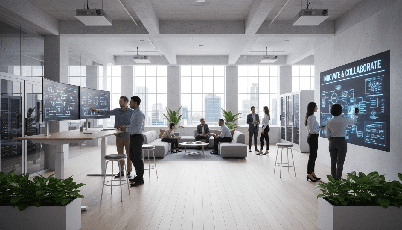 Modern IT workspace in a Toronto office